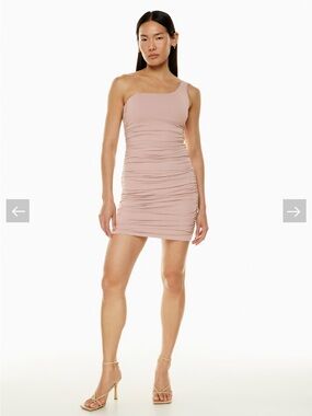 Aritzia-Babaton Beverly Contour: Mini Dress in Blush Pink